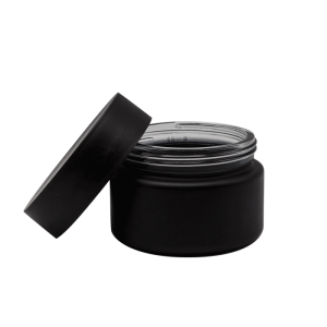4oz wide mouth black glass jar
