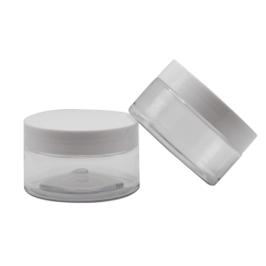 130ml clear plastic jars with white lid