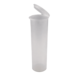 Clear plastic tube with open lid large